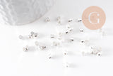 Perles intercalaires facettées laiton argenté ou doré, 3x3mm, x50 (G9906)