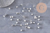 Perles intercalaires facettées laiton argenté ou doré, 3x3mm, x50 (G9906)