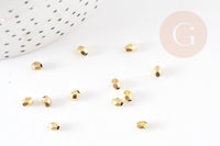 Perles intercalaires facettées zamac doré 4x3.5mm, x50 (6.5gr) (G1547)