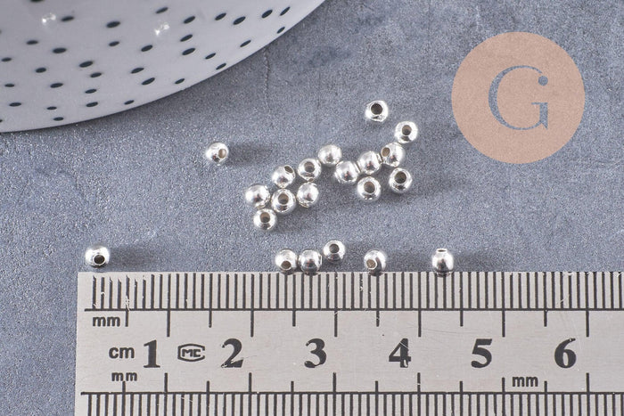 Perles intercalaires fer argenté 3mm, x5gr (G1322)