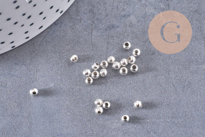 Perles intercalaires fer argenté 3mm, x5gr (G1322)