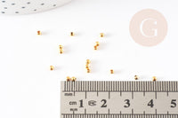 Perles intercalaires fer doré 2mm, x10gr (G2444)
