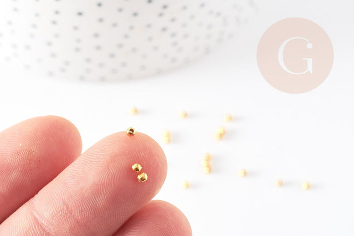 Perles intercalaires fer doré 2mm, x10gr (G2444)