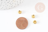 Perles intercalaires rondelles laiton doré zircon grade B 6mm, x20 (G5599)
