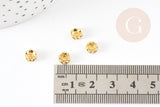 Perles intercalaires rondelles laiton doré zircon grade B 6mm, x20 (G5599)