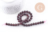 Perles jade bordeaux 2mm, jade naturel, perle pierre, pierre précieuse,8mm,fil complet de 38,5 cm (G2907)