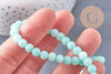 Perles jade naturel turquoise 6mm, x1 fil de 33cm (G0464)