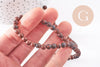 Perles jaspe bréchique naturel grade A 6mm, x1 fil de 38cm (G4412)