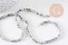 Perles jaspe sésame blanc, jaspe bleuté,pierre naturelle,perle facettée,perles pierre,jaspe naturel, le fil de 90,4mm, x1 (G1641)