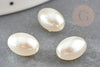 Perles ovale acrylique imitation perle eau douce beige 11mm, x5 (G9287)