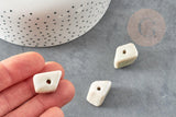 Perles pépite géométrique céramique blanche 20mm, perle porcelaine pour création bijoux DIY x10 (G9151)