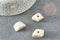 Perles pépite géométrique céramique blanche 20mm, perle porcelaine pour création bijoux DIY x10 (G9151)