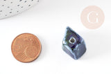 Perles pépite géométrique céramique bleu 20mm,perle porcelaine pour création bijoux DIY x10 (G9152)