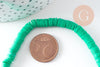 Perles polymère vert clair heishi 6mm, fil de 38-40cm, x1 (G5068)
