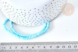 Perles porcelaine abacus bleu clair 4x3mm, fil de 38cm, x1 (G7808)