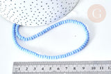 Perles porcelaine abacus bleu tendre 4x3mm, x1 fil de 38cm (G7811)