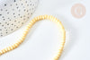 Perles porcelaine abacus jaune pastel 4x3mm, fil de 38cm, x1 (G7809)