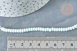Perles porcelaine abacus vert pâle 4x3mm, fil de 38cm, x1 (G7810)