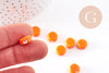 Perles porcelaine orange, perle céramique,perle disque, céramique orange,10mm, x10 G4729