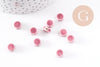 Perles porcelaine violet, perle céramique,perle disque, violet,8mm, x10 (G4728)