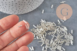 Cuentas de semilla de tubo plateadas de 6 mm x 2 mm, 5 g (G6440)