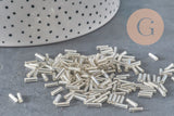 Cuentas de semilla de tubo plateadas de 6 mm x 2 mm, 5 g (G6440)