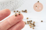 Perles rocaille Tube doré texturé 2x2mm, x10 gr (G5723)