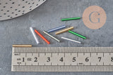 Seed beads Multicolored tube 15x2mm, metallic multicolor glass bead, long tube bead, x 10gr G0663