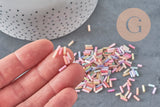 Cuentas Rocalla Tubo pastel multicolor 6x2mm, x 10gr (G1651)