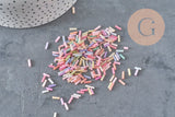Cuentas Rocalla Tubo pastel multicolor 6x2mm, x 10gr (G1651)