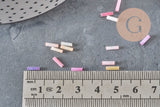Cuentas Rocalla Tubo pastel multicolor 6x2mm, x 10gr (G1651)