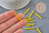 Cuentas de semillas Tubo de semillas amarillo translúcido, 28 mm, x 10 g G4391