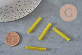Cuentas de semillas Tubo de semillas amarillo translúcido, 28 mm, x 10 g G4391