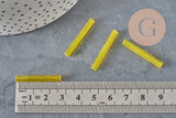 Cuentas de semillas Tubo de semillas amarillo translúcido, 28 mm, x 10 g G4391