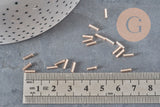 Cuentas de rocalla en tubo rosa champán metalizado 6-8mm x 1.6mm, x10gr (G2459)