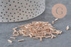 Cuentas de rocalla en tubo rosa champán metalizado 6-8mm x 1.6mm, x10gr (G2459)