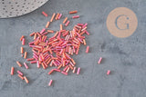 Iridescent red tube seed beads, tube bead, red seed beads, iridescent red beads, 6mm x 2mm, x 5gr G0666