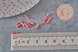 Iridescent red tube seed beads, tube bead, red seed beads, iridescent red beads, 6mm x 2mm, x 5gr G0666