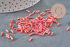 Iridescent red tube seed beads, tube bead, red seed beads, iridescent red beads, 6mm x 2mm, x 5gr G0666