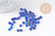 Perles rocaille carré verre rectangle bleu, perle carré création bracelet, perle tila,4.5mm,2 trous, x50 (G5476)