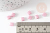 Perles rocaille carré verre rectangle rose nacré façon tila 2 trous 4.5mm, x50 (4.8GR) (G7750)