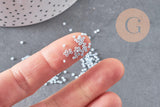 Perles rocailles miyuki bleu ciel, Perle rocaille japonaise Aqua Lined White Pearl ,perle rocaille perlage,15/0, 1.5mm, Sachet 10g (G3951)