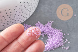 Perles rocailles miyuki violet nacré, Perles de rocaille japonaise Orchid Lined Crystal ,perle perlage,15/0, 1.5mm, Sachet 10g (G3957)