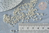Perles rocailles verre cylindrique gris métallisé façon Delica Miyuki Lined Crystal, x1 sachet de 8g (G8168)