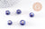 Perles ronde porcelaine bleu irisé,perle ronde bleu canard, porcelaine bleue, création bijoux, 1cm, x5 G1162