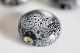 Perles ronde porcelaine grise, création bijoux,1.5cm, x5 (G1016)
