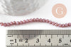 Perles rondelle abacus verre opaque facettée violet mauve 3x2.5mm, bijoux cristal, fil de 39cm, x1 (G7449)