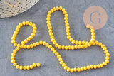 Perles rondelle cristal jaune 4x3mm, fil de 41 cm, x1 (G4072)