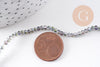 Perles rondelle gris irisé 2.5mm, x1 fil de 31cm (G0621)