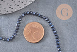 Perles rondelles cristal irisé 3mm, fil de 42cm, x1 (G0149)